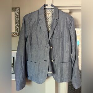 GAP Navy Striped Linen blue striped Academy Blazer size 4